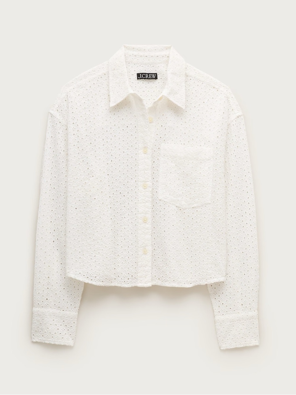 J Crew Etienne Cropped Eyelet Button Up Shirt NWT